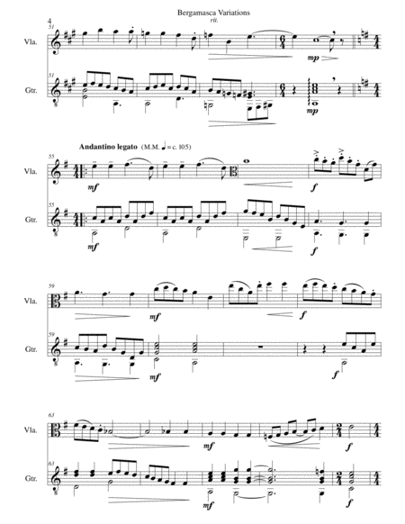 Bergamasca Variations for viola and guitar image number null