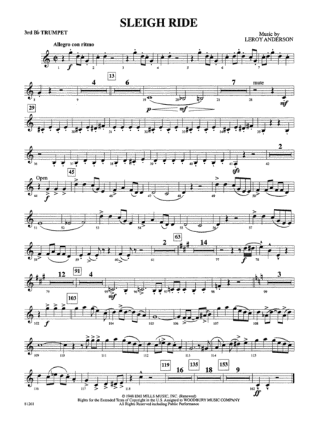 Sleigh Ride: 3rd B-flat Trumpet