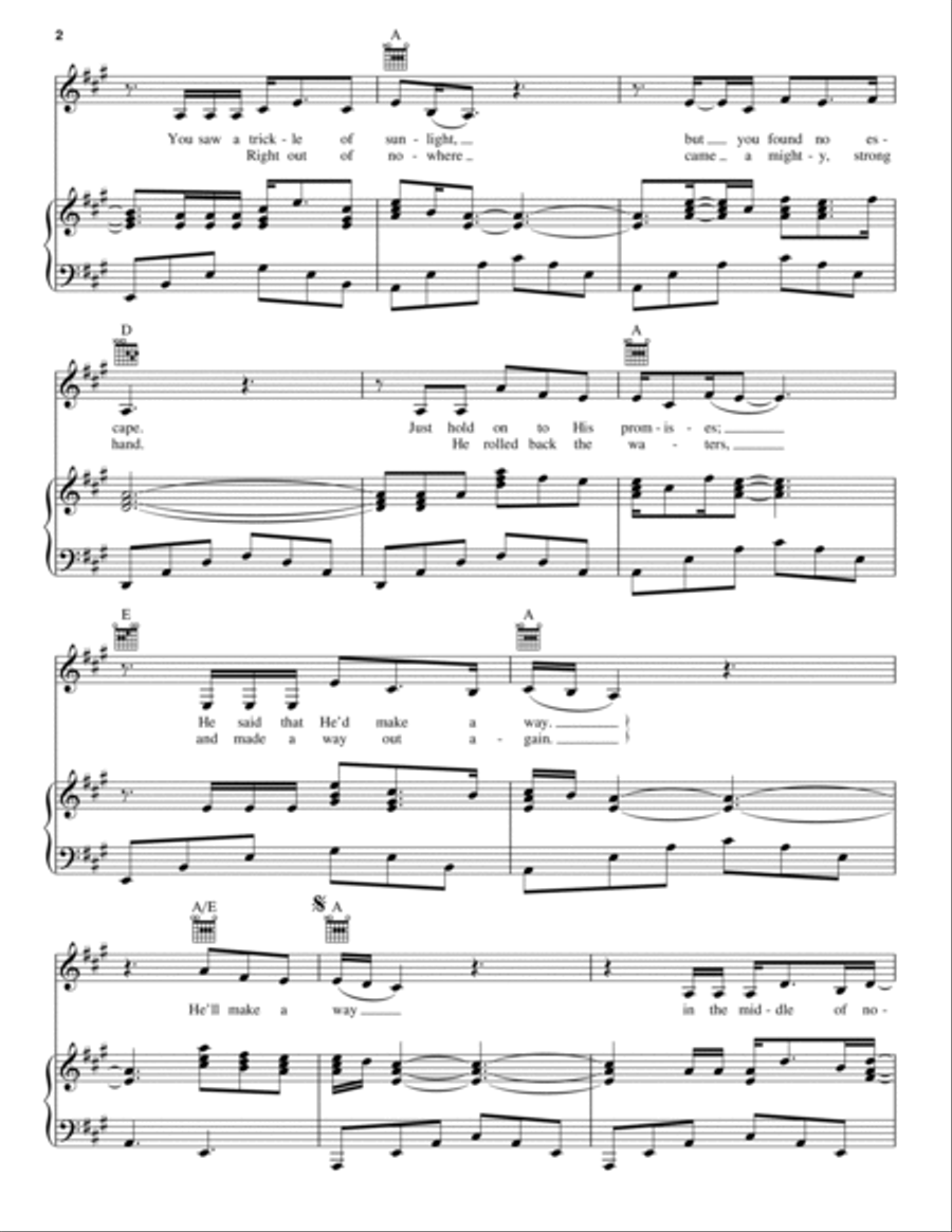 He'll Make A Way Piano, Vocal, Guitar scores gallery preview page 2