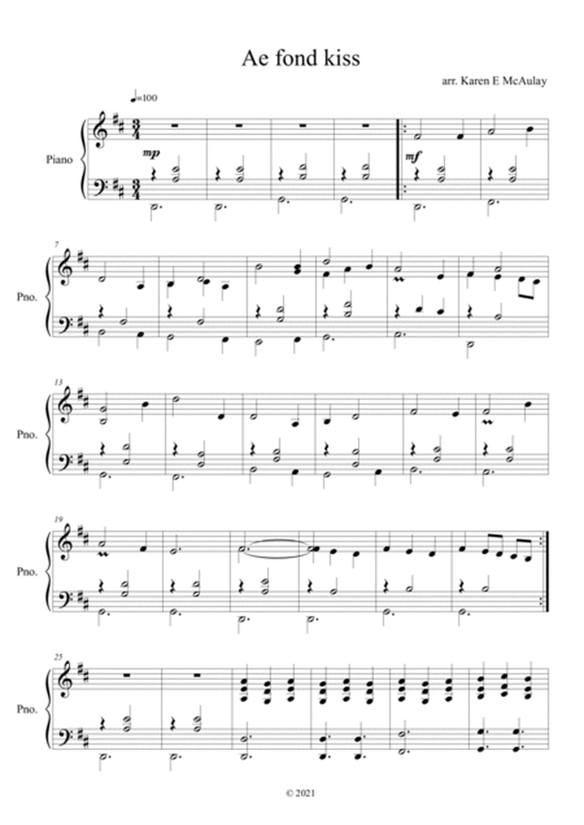 Ae fond kiss - Robert Burns song for piano solo image number null