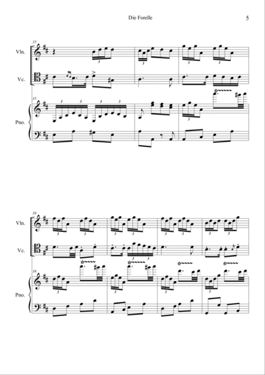Die Forelle (The Trout) Piano Trio scores gallery preview page 5
