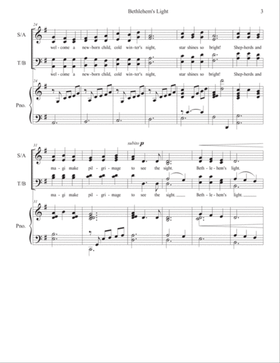 Bethlehem's Light 4-Part scores gallery preview page 3