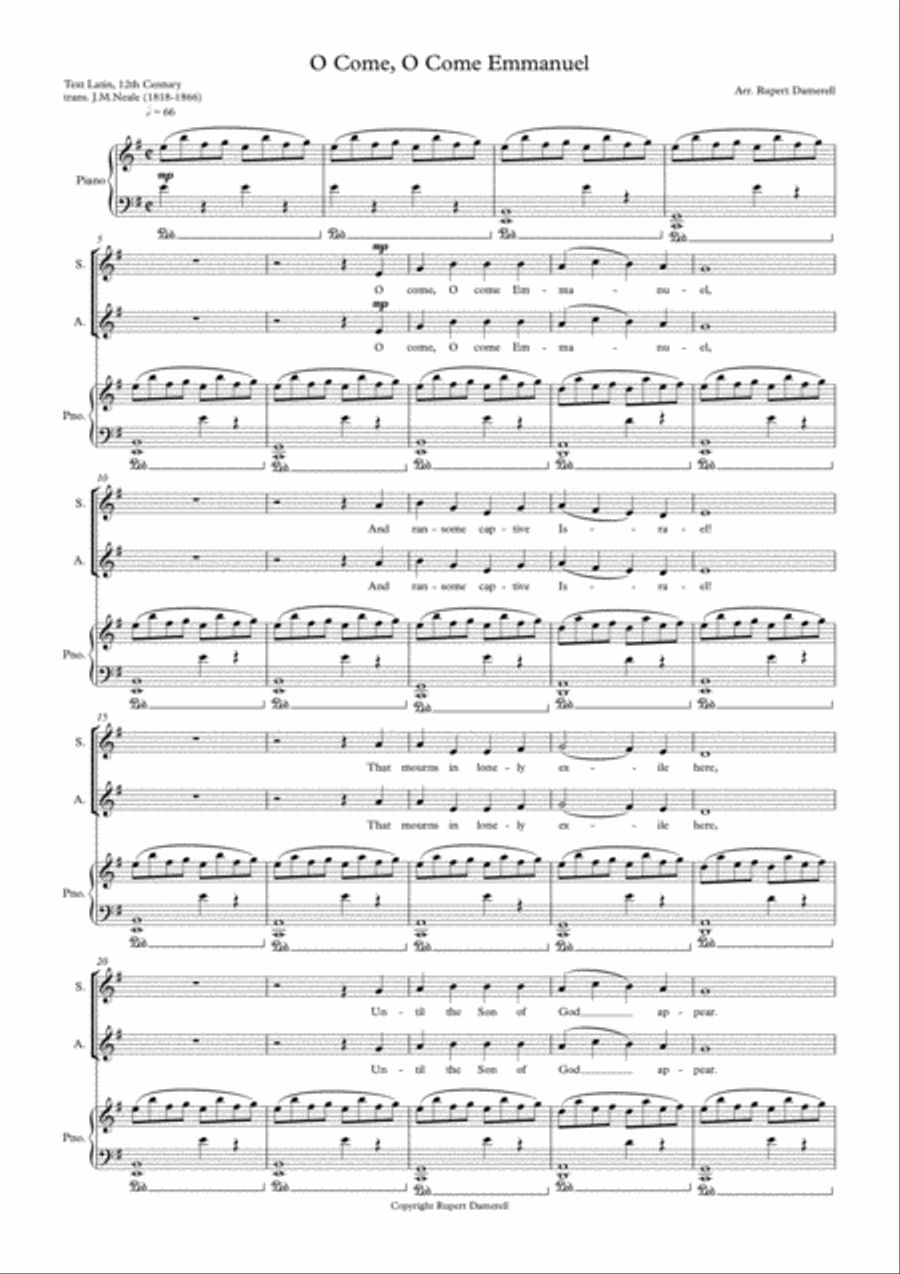 O come, O come Emmanuel 4-Part scores gallery preview page 2