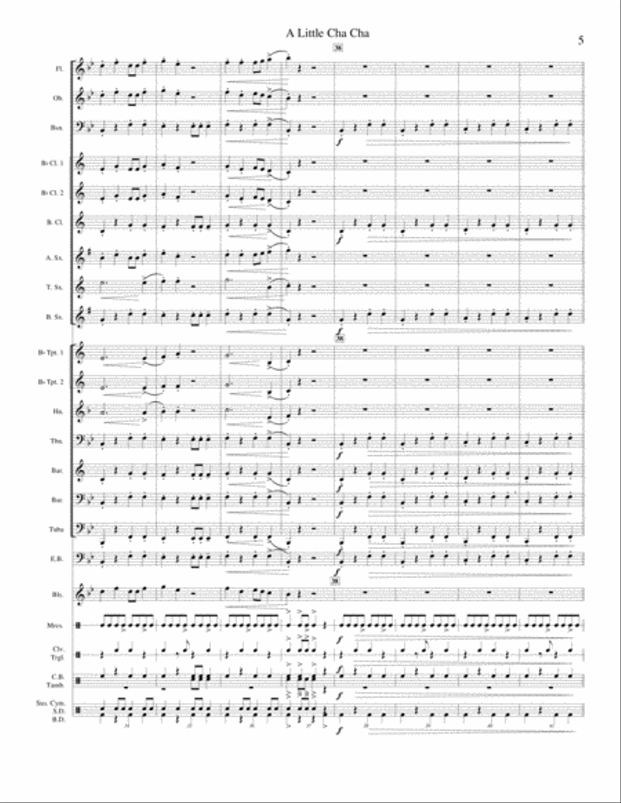 A Little Cha Cha A Little Cha Cha Concert Band scores gallery preview page 6