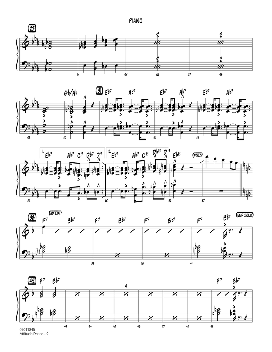 Attitude Dance - Piano Jazz Ensemble scores gallery preview page 2
