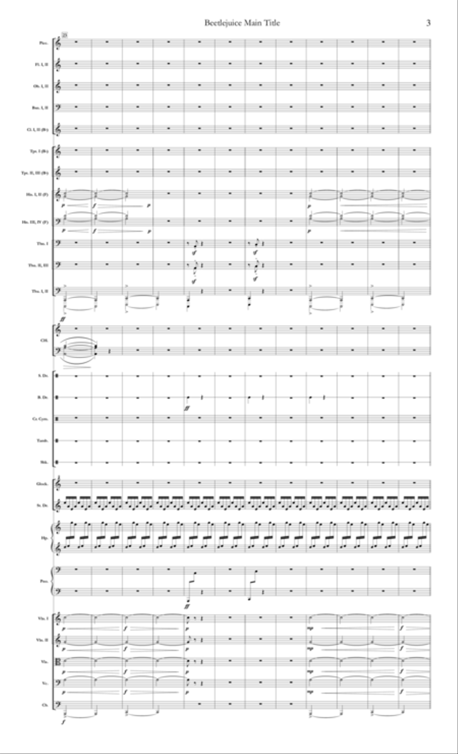 Beetlejuice (main Theme) Full Orchestra scores gallery preview page 3