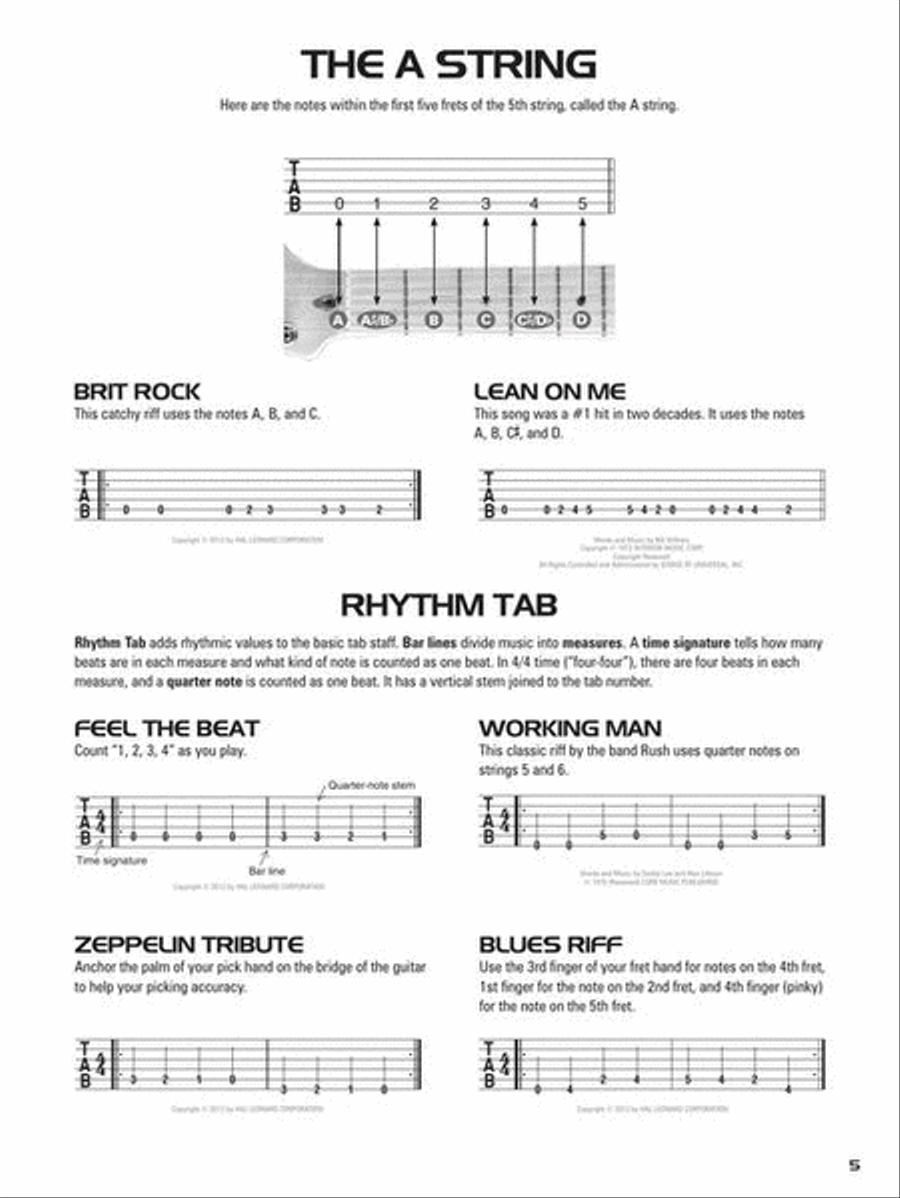 Hal Leonard Guitar Tab Method Guitar Tablature scores gallery preview page 7