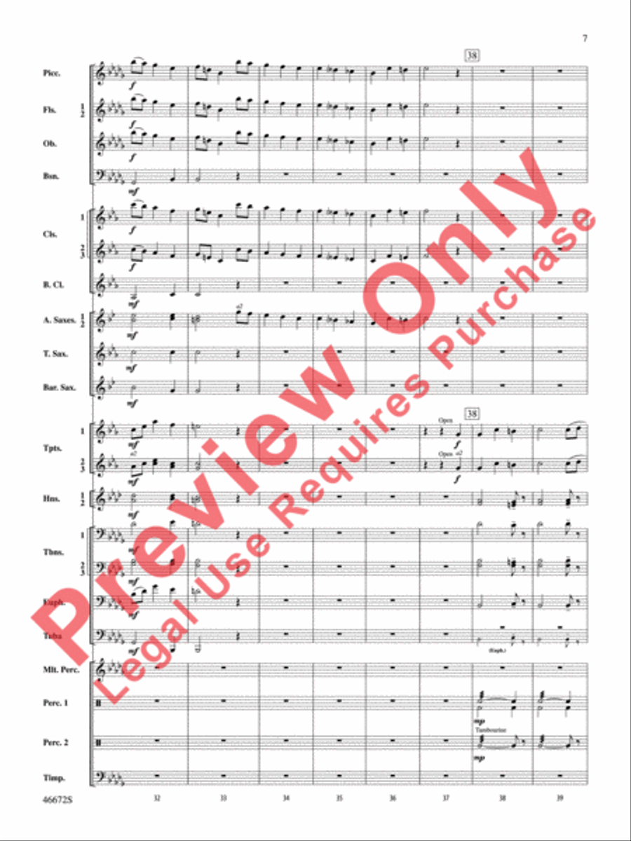Variants on an English Sea Song Concert Band scores gallery preview page 8