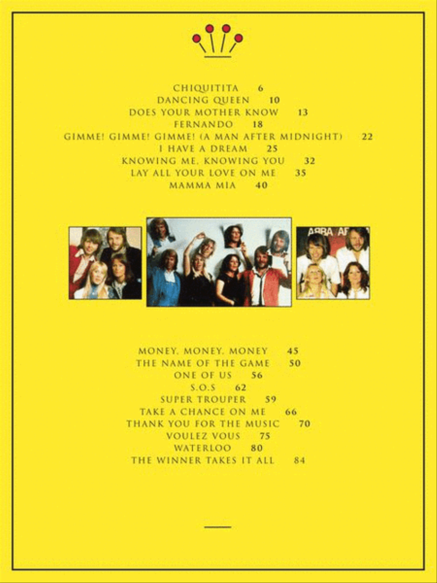 ABBA – Gold: Greatest Hits Piano, Vocal, Guitar scores gallery preview page 4