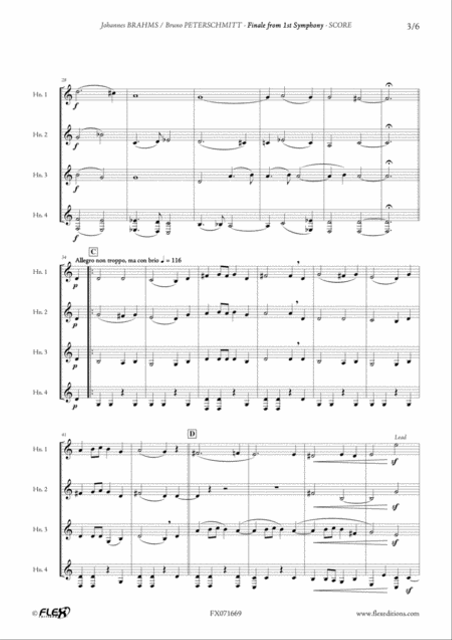 Finale from 1st Symphony Finale from 1st Symphony French Horn Quartet scores gallery preview page 3