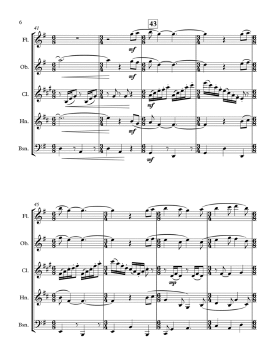 Dulcinea Woodwind Quintet scores gallery preview page 6