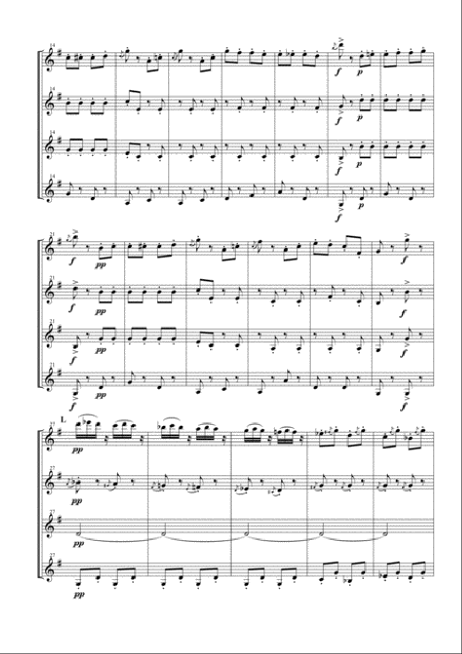 Finale from Dance of the Hours for Clarinet Quartet Clarinet Quartet scores gallery preview page 2