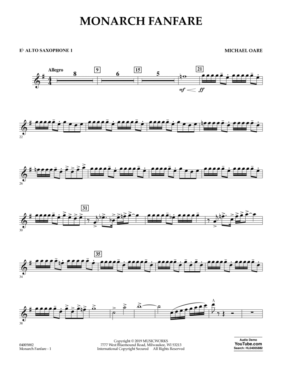 Monarch Fanfare - Eb Alto Saxophone 1