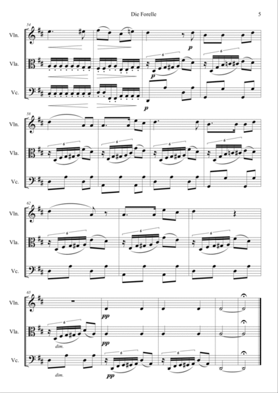 Die Forelle (The Trout) String Trio scores gallery preview page 5