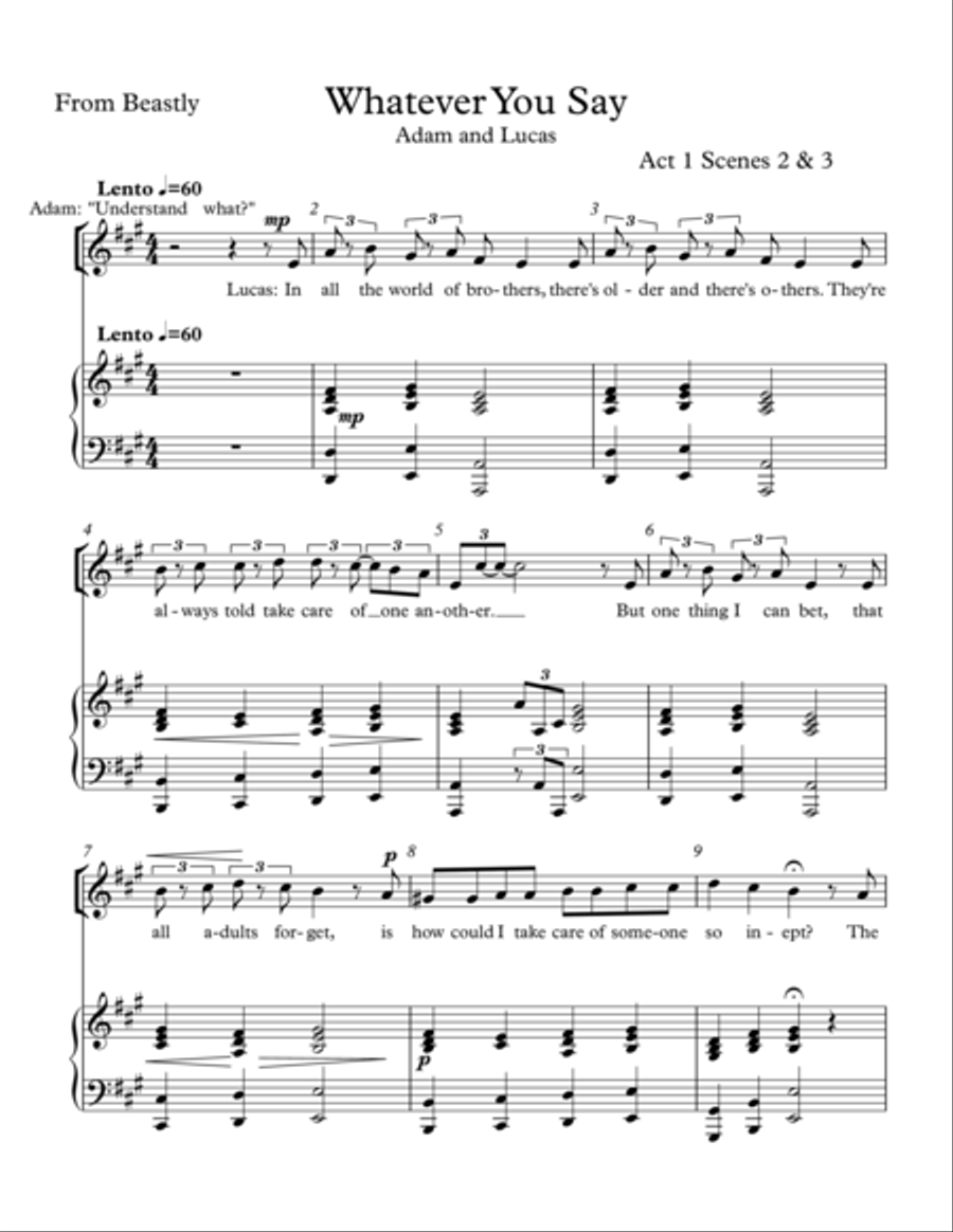 Whatever You Say Voice scores gallery preview page 1