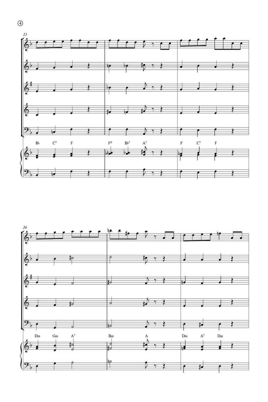 Hymne A L'amour Woodwind Quintet scores gallery preview page 4