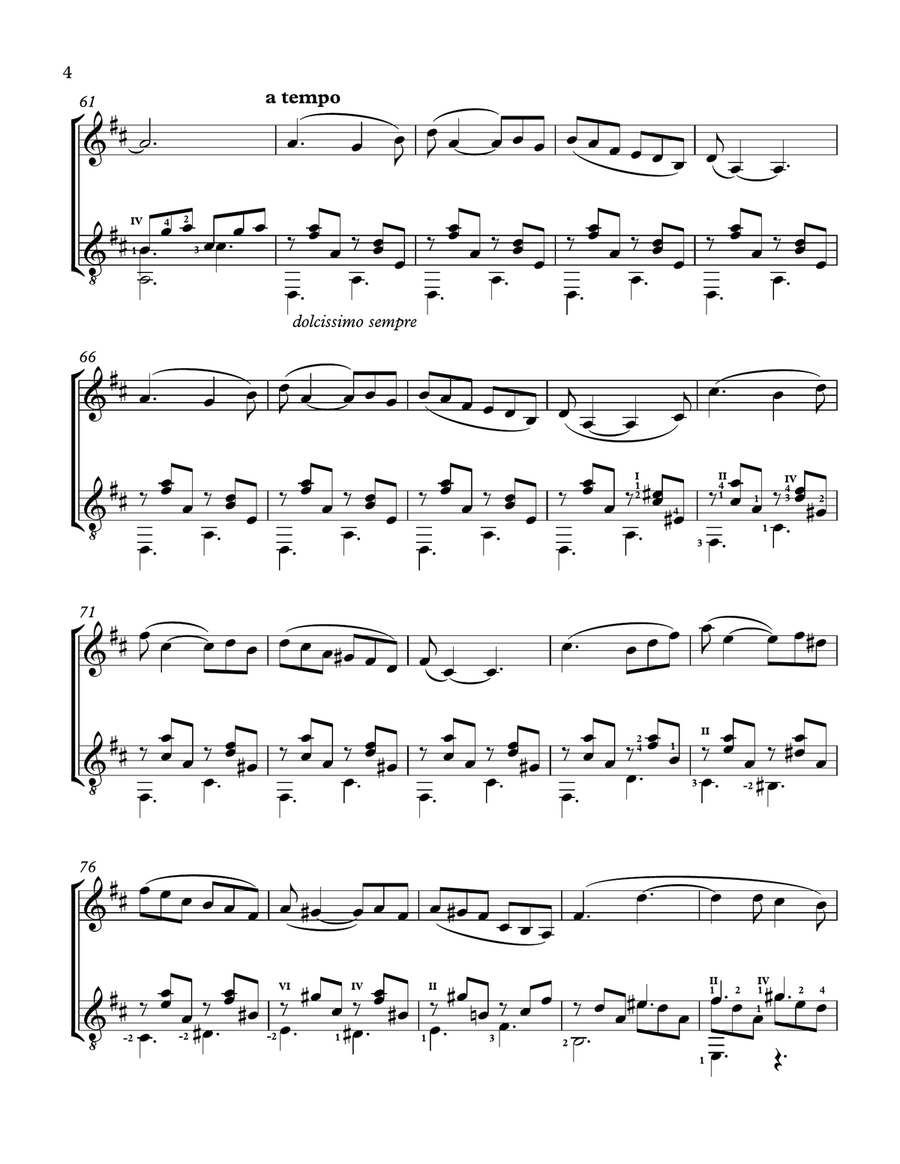 Berceuse (Violin and Guitar) - Score and Parts Berceuse (Violin and Guitar) - Score and Parts String Duet scores gallery preview page 4