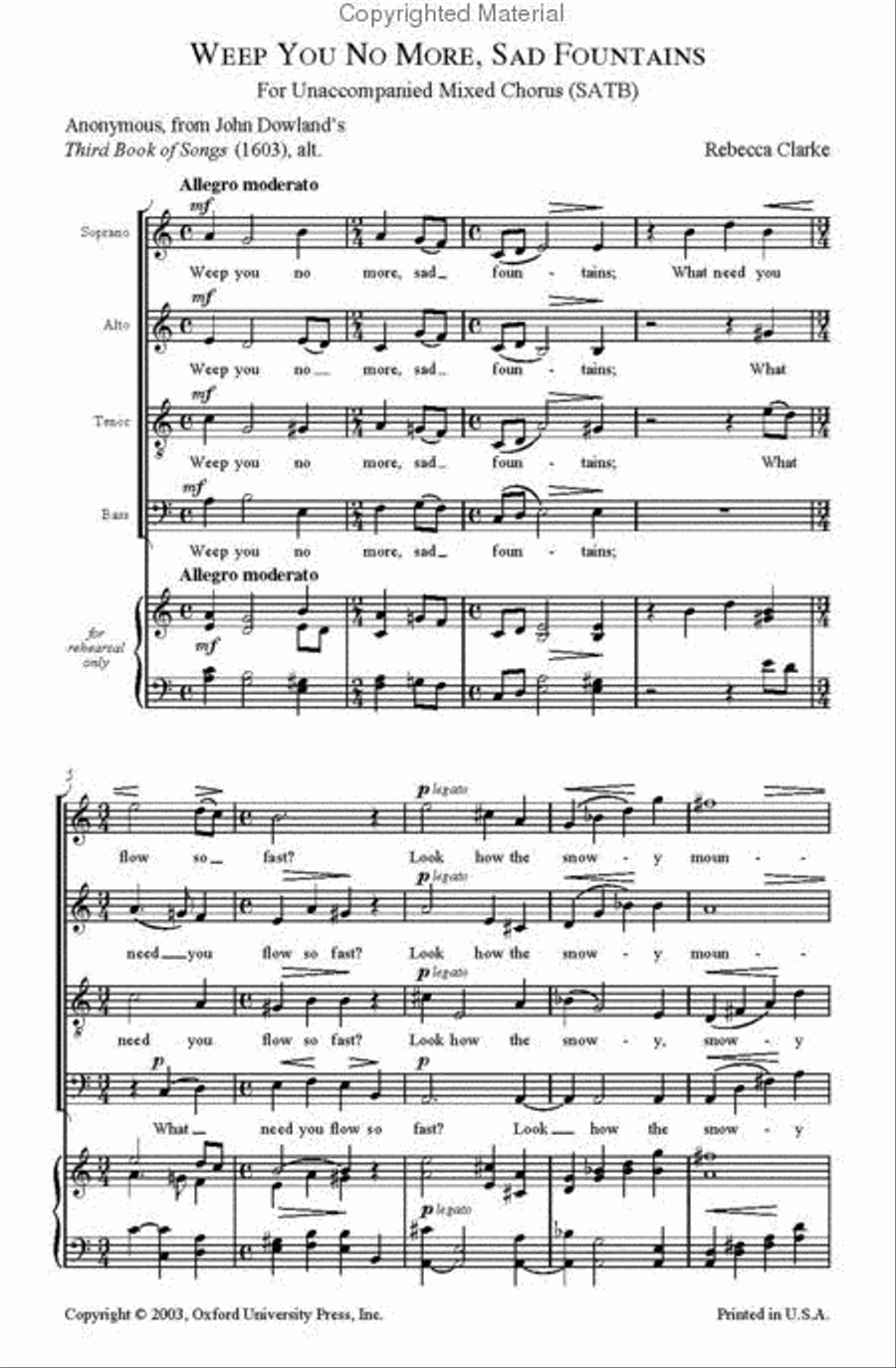 Weep you no more, sad fountains 4-Part scores gallery preview page 3