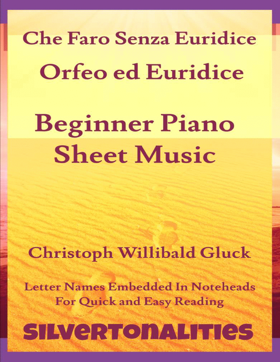 Che Faro Senza Euridice Beginner Piano Sheet Music Easy Piano scores gallery preview page 1