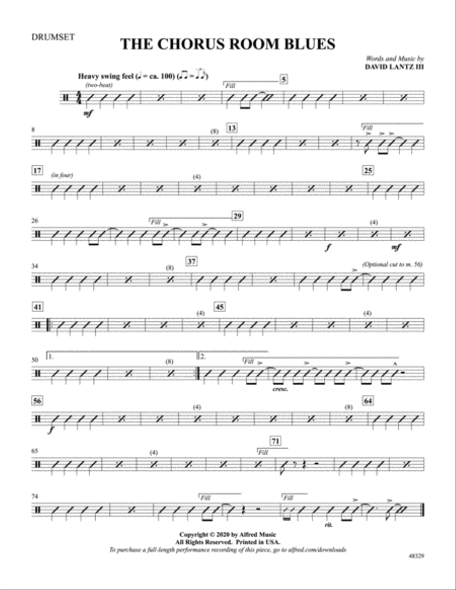 The Chorus Room Blues: Drums Part scores gallery preview page 1