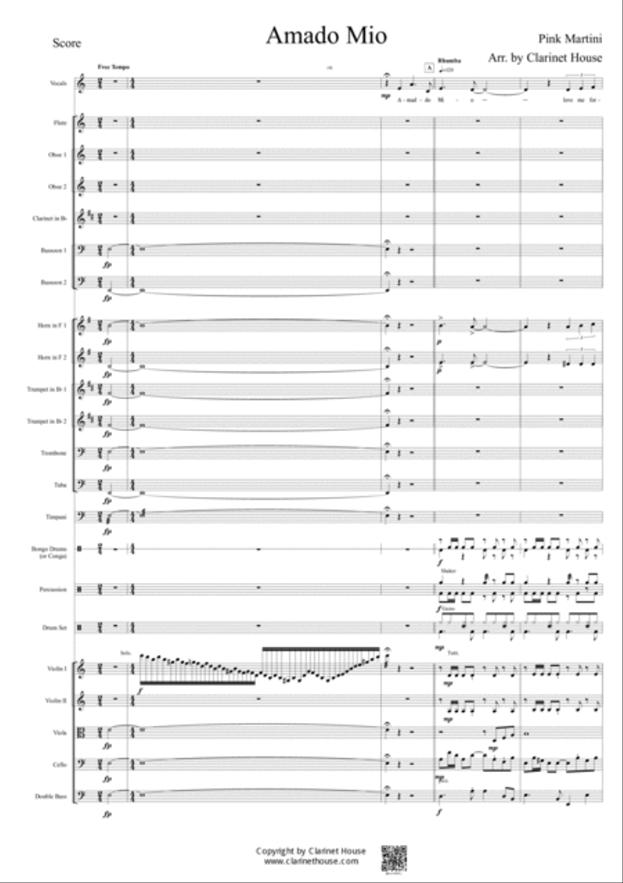 Amado Mio - Score Only Full Orchestra scores gallery preview page 5
