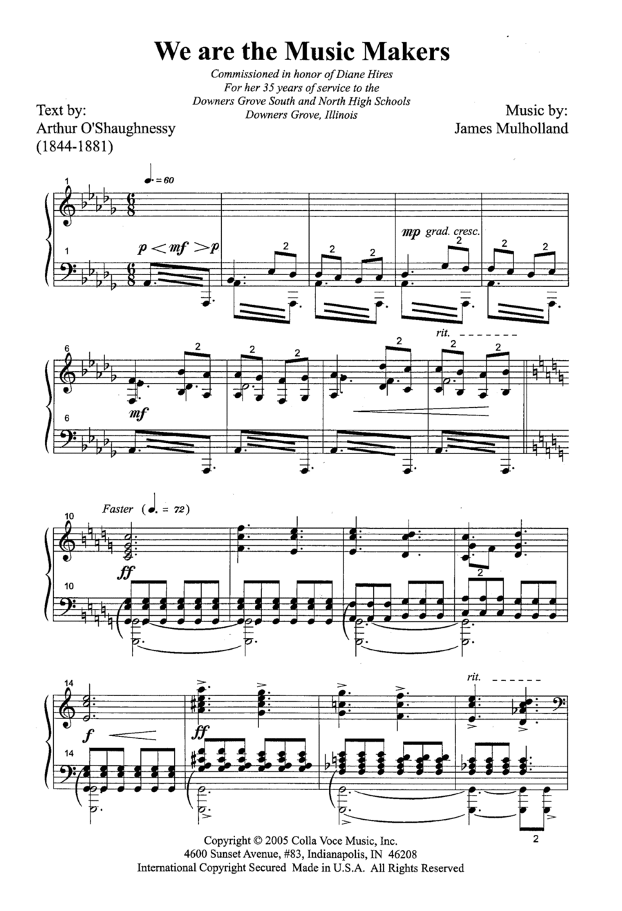 We Are The Music Makers 4-Part scores gallery preview page 1