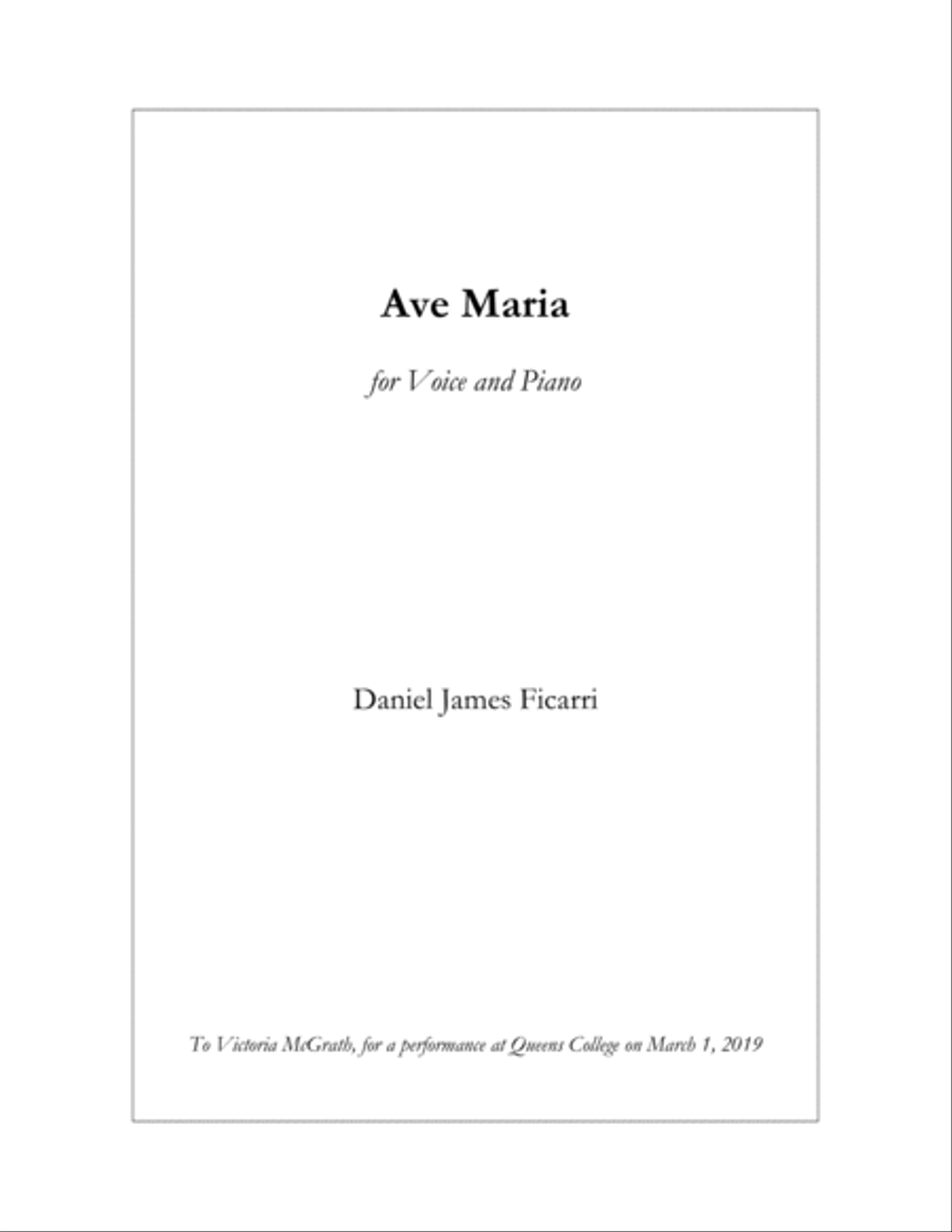 Ave Maria Voice - Digital Sheet Music