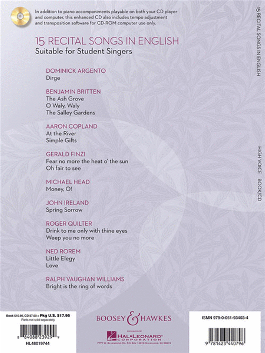 15 Recital Songs in English High Voice scores gallery preview page 2