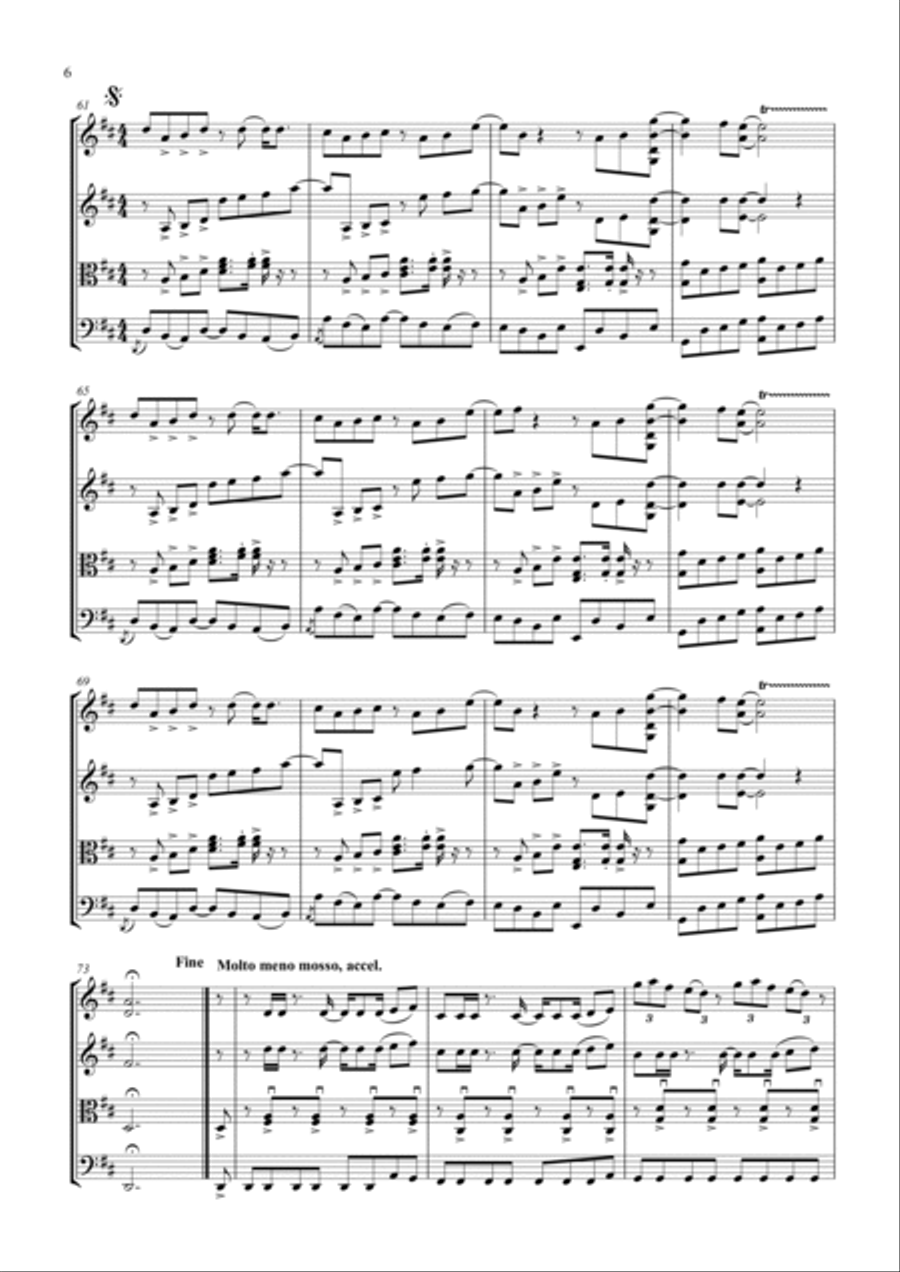 Come On Eileen String Quartet scores gallery preview page 6