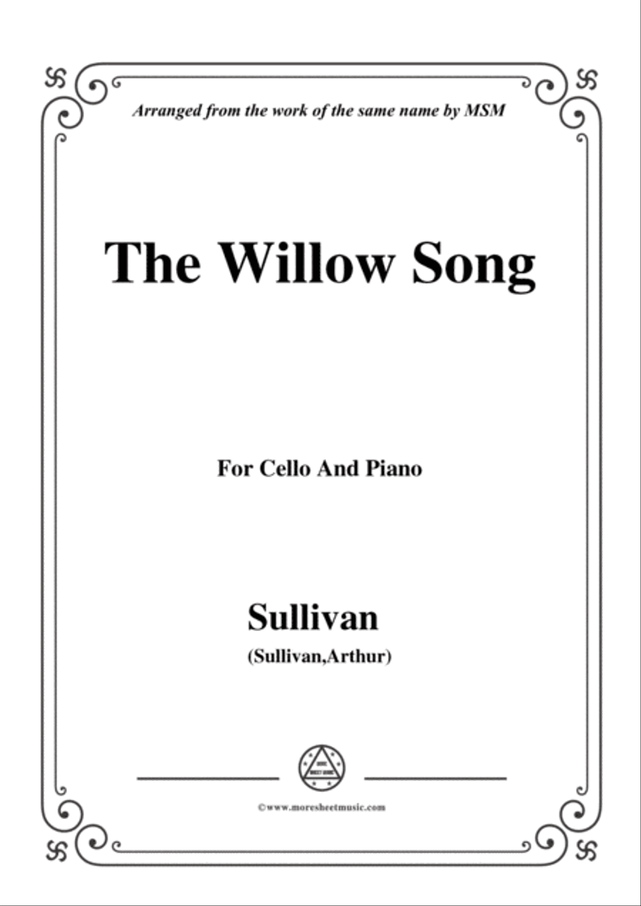 Sullivan-The Willow Song, for Cello and Piano Piano scores gallery preview page 1
