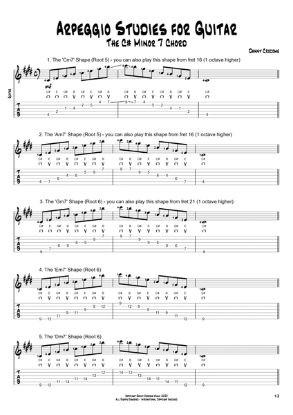 Arpeggio Studies for Guitar - The C# Minor 7 Chord image number null
