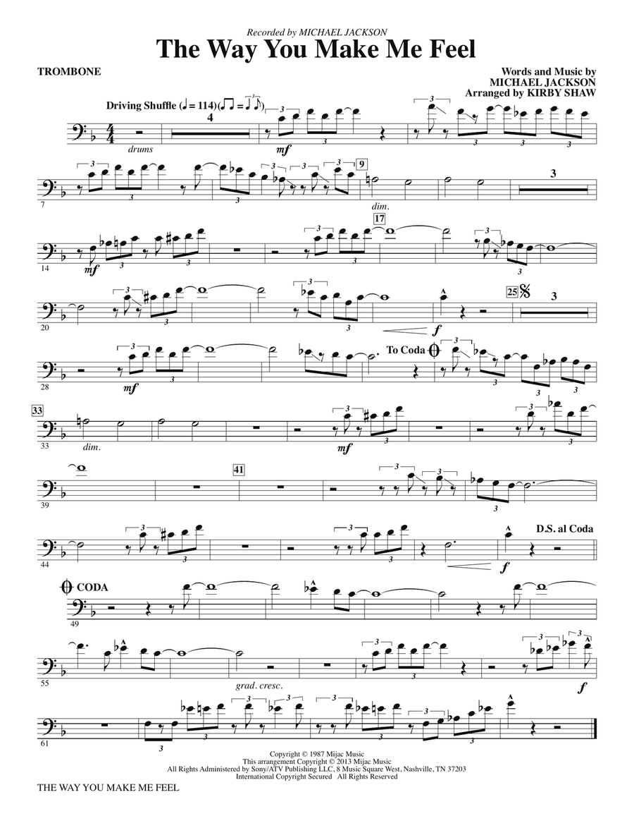 The Way You Make Me Feel - Trombone