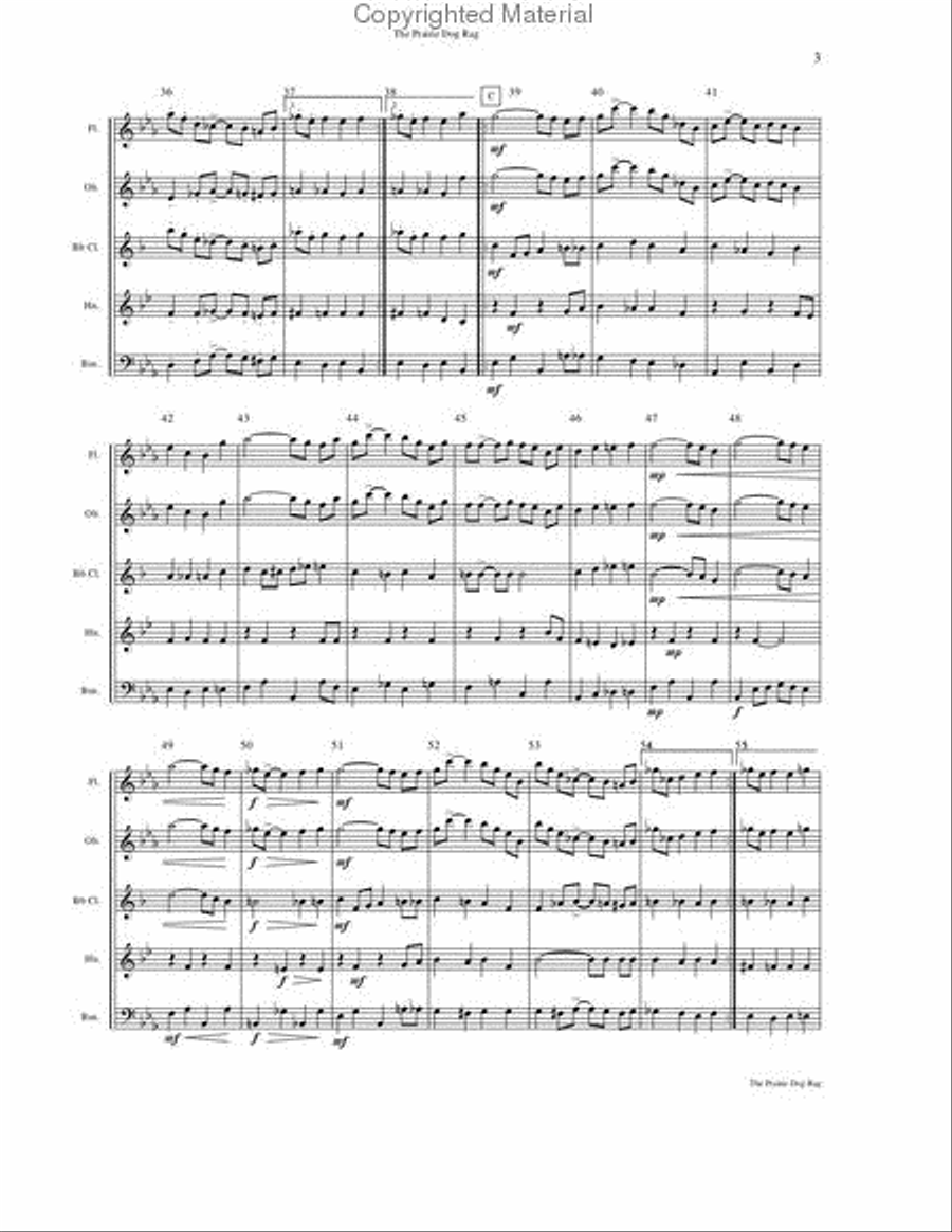 The Prarie Dog Rag Woodwind Quintet scores gallery preview page 6