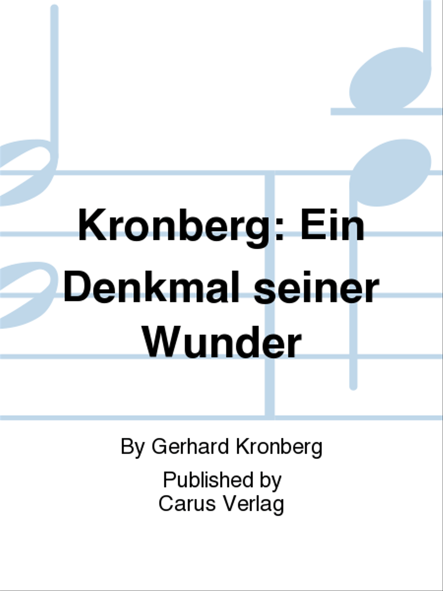 Kronberg: Ein Denkmal seiner Wunder Score scores gallery preview page 1