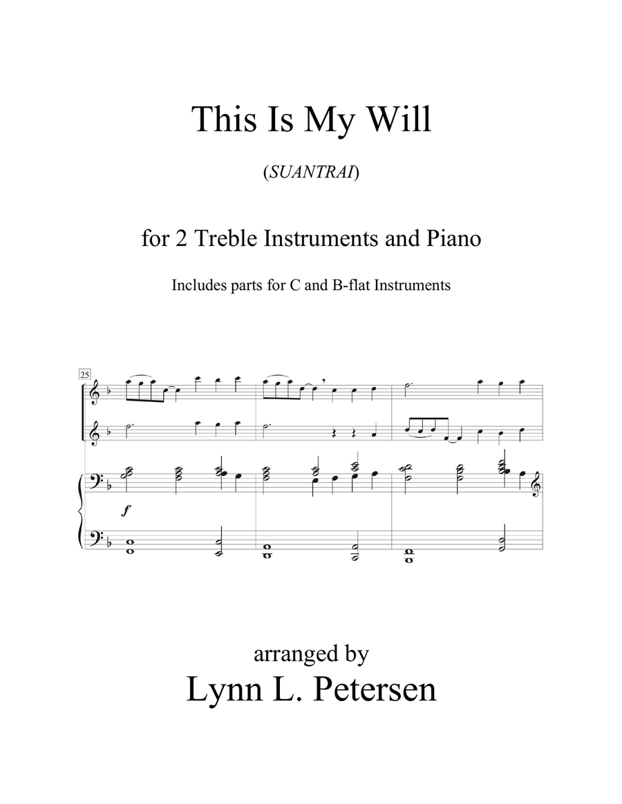 This Is My Will (SUANTRAI) Piano scores gallery preview page 1