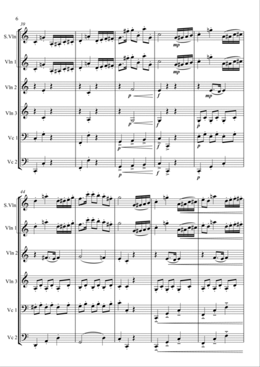 Minuet For Margaret, for Strings. (School Arrangement) Chamber Music scores gallery preview page 6