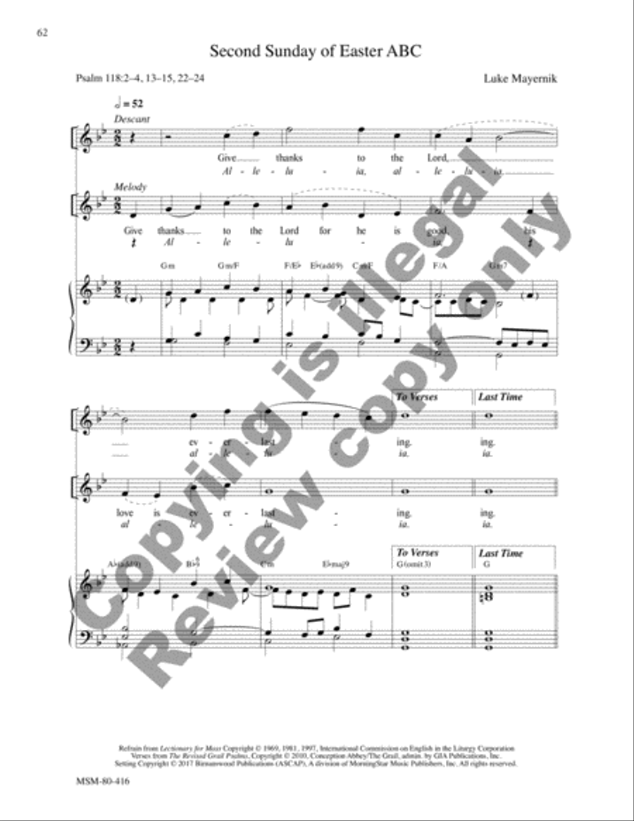 The Five Graces Psalter: Lectionary Psalms 4-Part scores gallery preview page 19