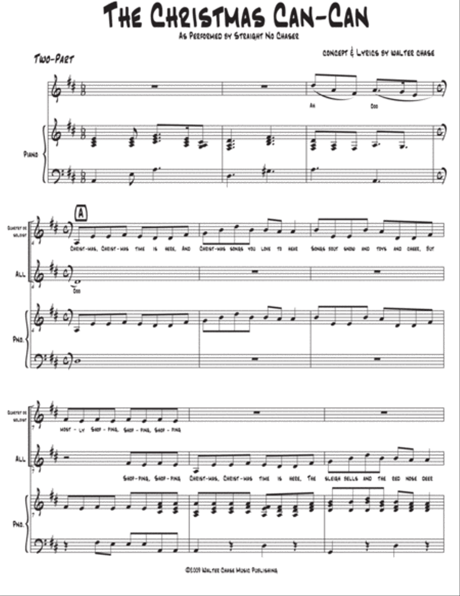 The Christmas Can-Can (as performed by Straight No Chaser) - Two Part SA scores gallery preview page 2