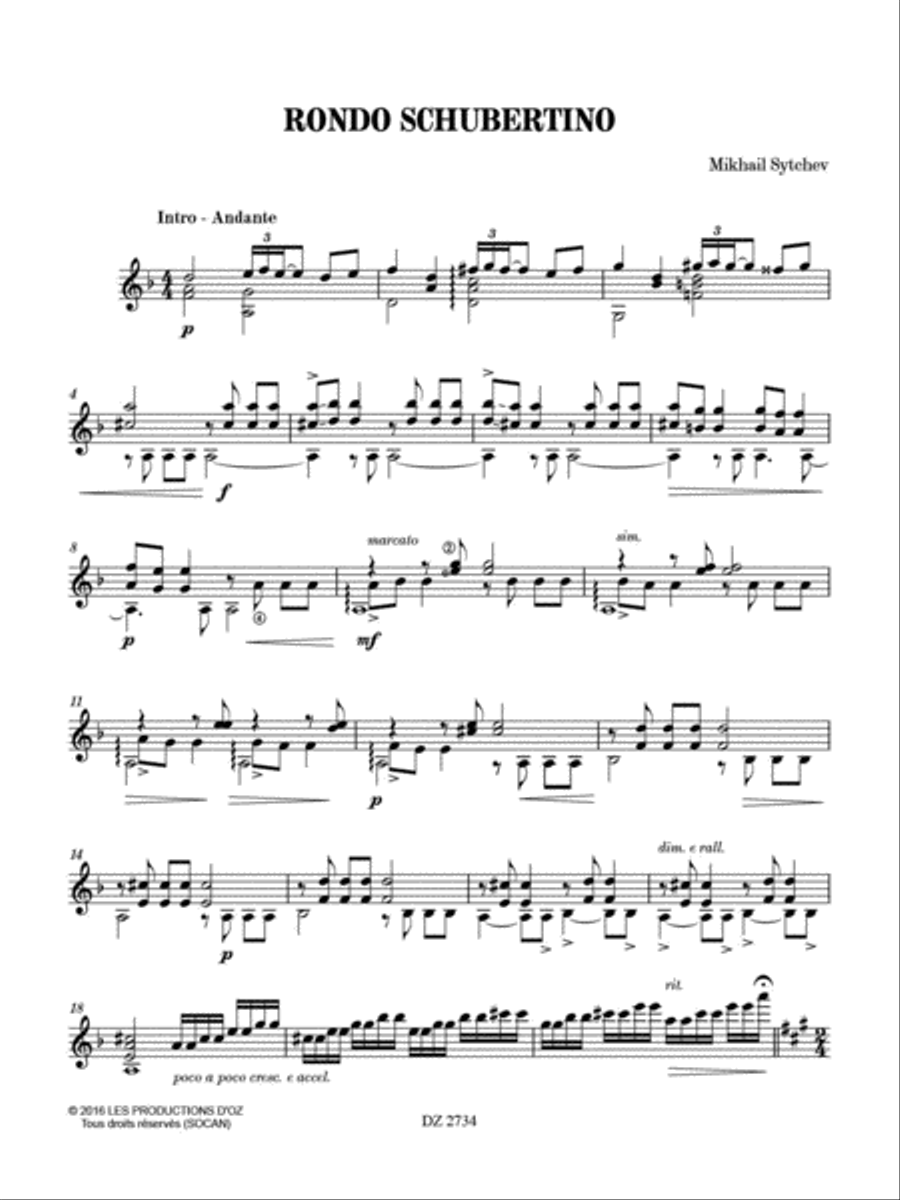 Rondo Schubertino Classical Guitar scores gallery preview page 2