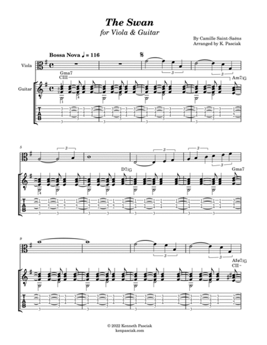 The Swan (Bossa Nova for Viola & Guitar) image number null