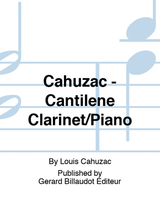 Book cover for Cahuzac - Cantilene Clarinet/Piano