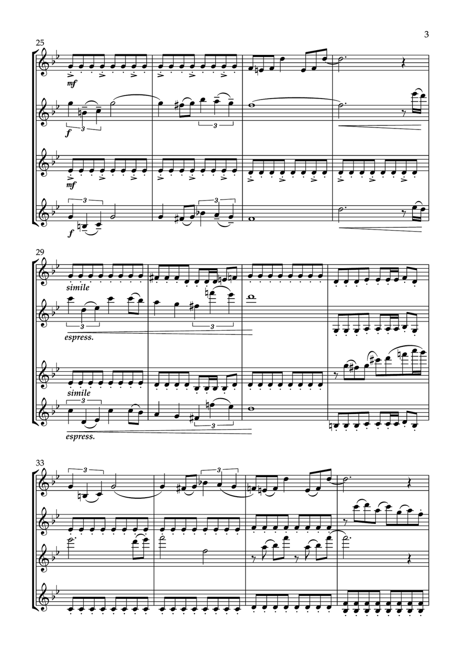 B rossette for 4 violins B rossette for 4 violins Small Ensemble scores gallery preview page 3