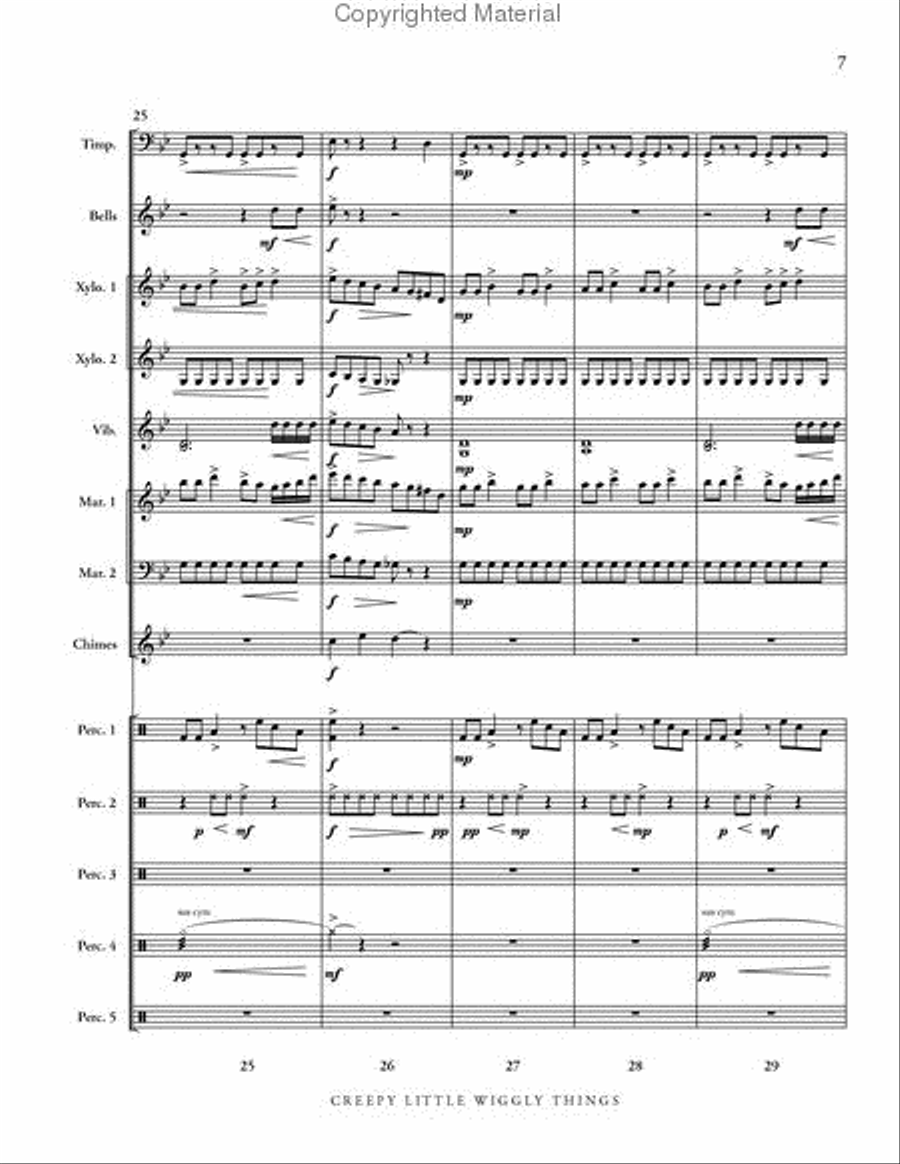 Creepy Little Wiggly Things Percussion Ensemble scores gallery preview page 8