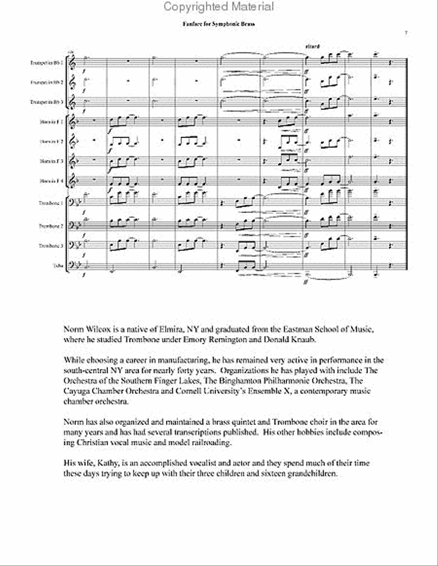Fanfare for Symphonic Brass Score scores gallery preview page 4
