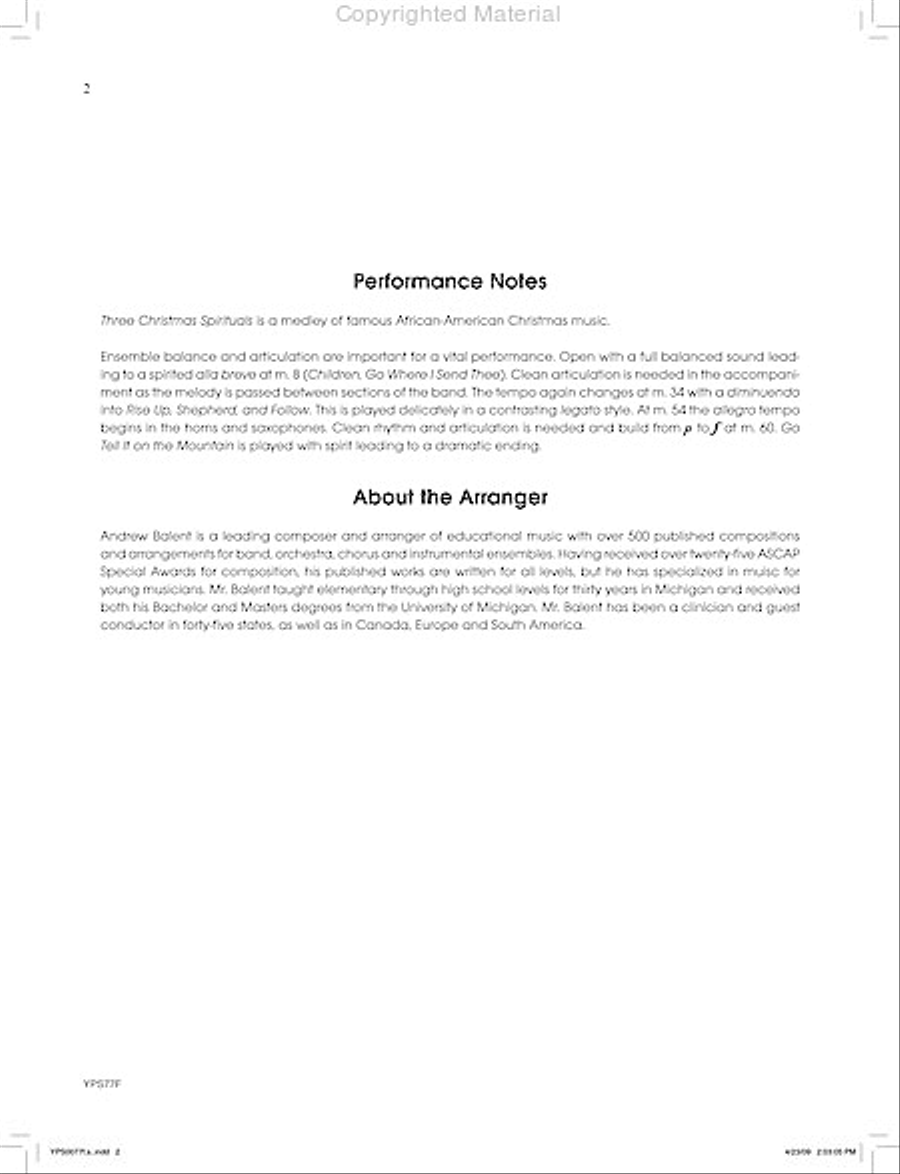 Three Christmas Spirituals image number null
