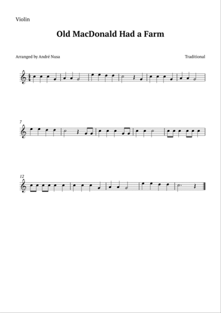 Old MacDonald Had a Farm String Trio scores gallery preview page 2