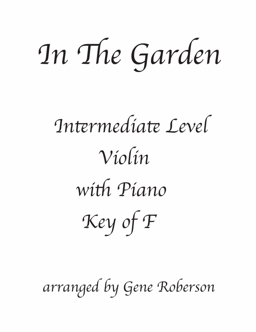 In the Garden Intermediate Violin Solo in F Violin Solo scores gallery preview page 1