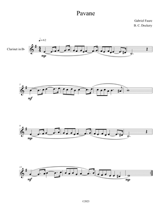 Pavane (Clarinet Solo)