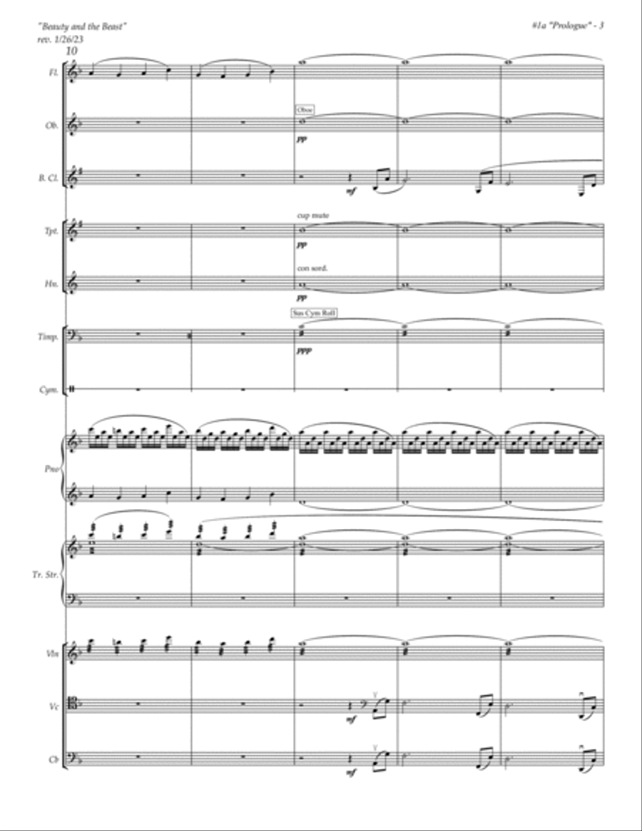 Beauty And The Beast Prologue - Score Only Full Orchestra scores gallery preview page 3