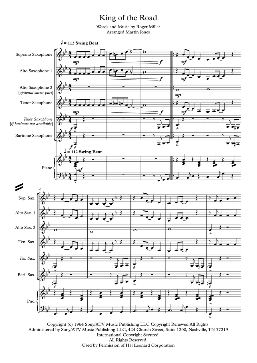 King Of The Road Woodwind Ensemble scores gallery preview page 2
